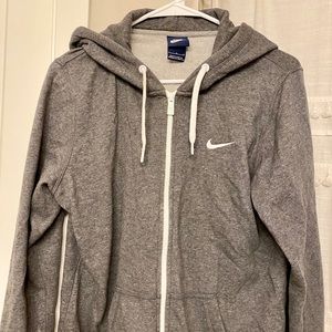 grey nike zip up sweatshirt L